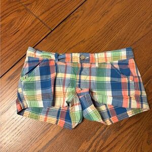 VTG Y2K Hollister Women's low rise plaid shortie shorts stretch size 0